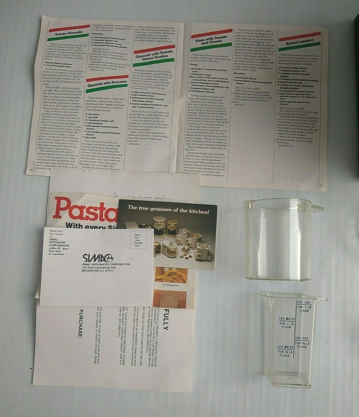 Simac PastaMatic MX700 Automatic Electric Pasta Maker Italian Machine Extras